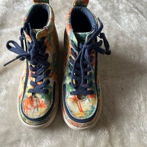 Kids Billy Floral High-Top Sneakers in Navy and Multicolor